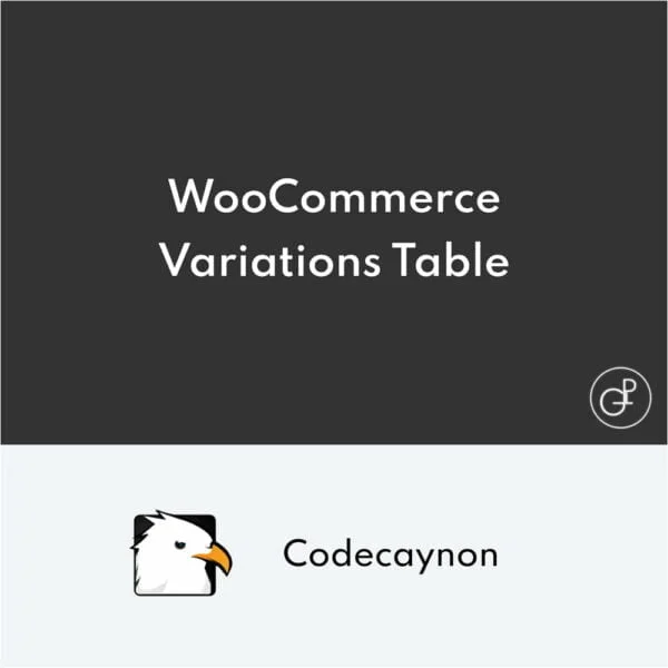 WooCommerce Variations Table WooCommerce Variations Table
