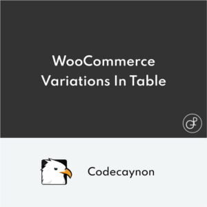 WooCommerce Variations In Table