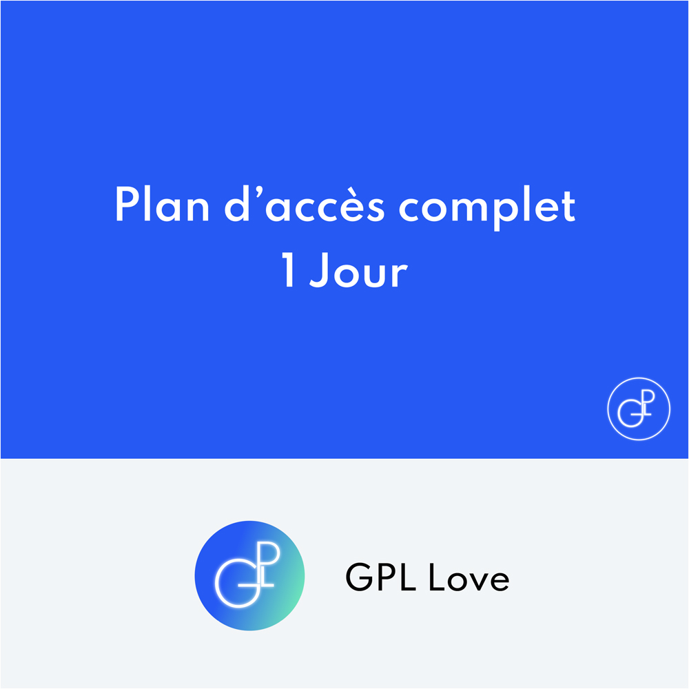GPL Love Plan d'accès complet d'un jour