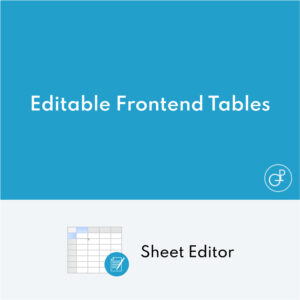 WP Sheet Editor Editable Frontend Tables