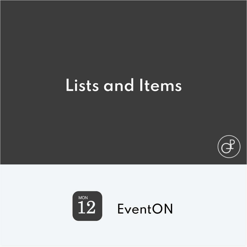 EventOn Lists et Items