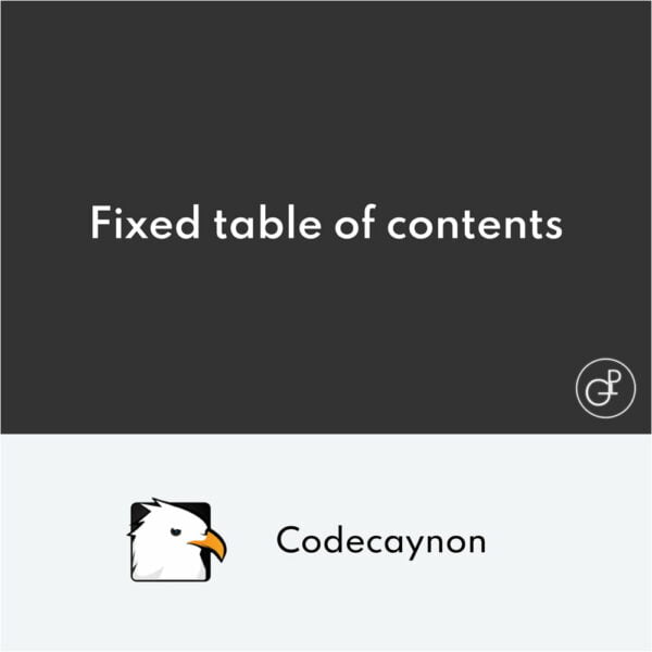 Fixed TOC table of contents pour WordPress plugin