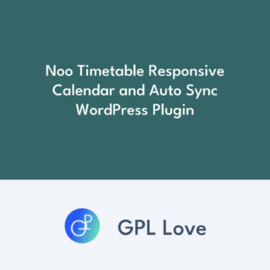 Noo Timetable Responsive Calendar et Auto Sync WordPress Plugin