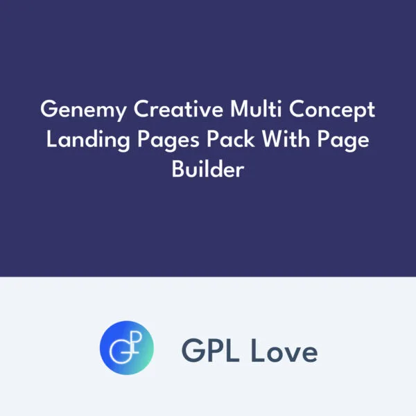 Genemy Creative Multi Concept Landing Pages Pack With Page Builder