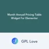Month Annual Pricing Table Widget For Elementor
