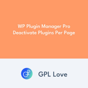 WP Plugin Manager Pro Deactivate Plugins Per Page